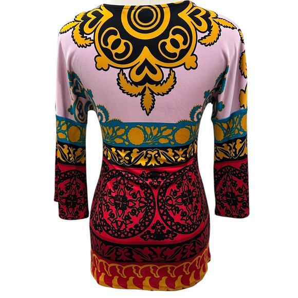 Hale Bob Mod Abstract Silk Jersey Blouse - Picture 3 of 7